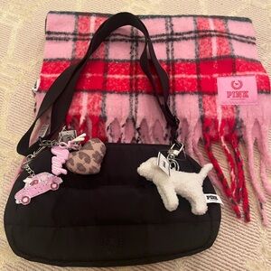 Pink Victoria secret scarf and purse new with tags